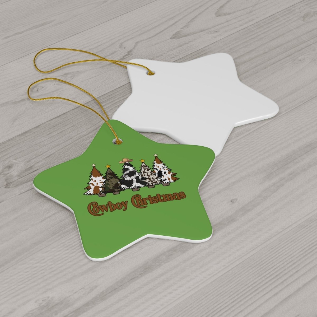 Christmas Cowboy Ceramic Ornament