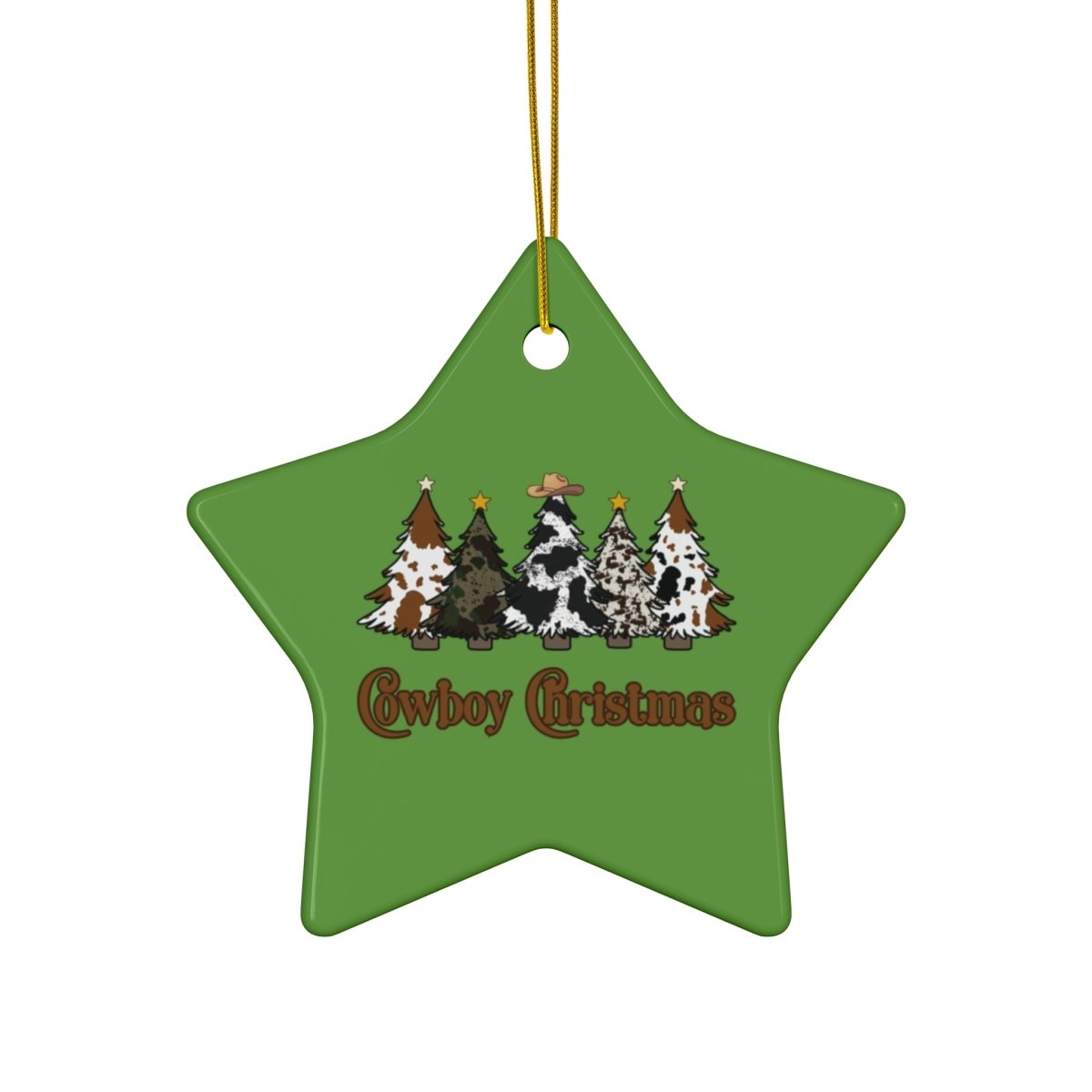 Christmas Cowboy Ceramic Ornament