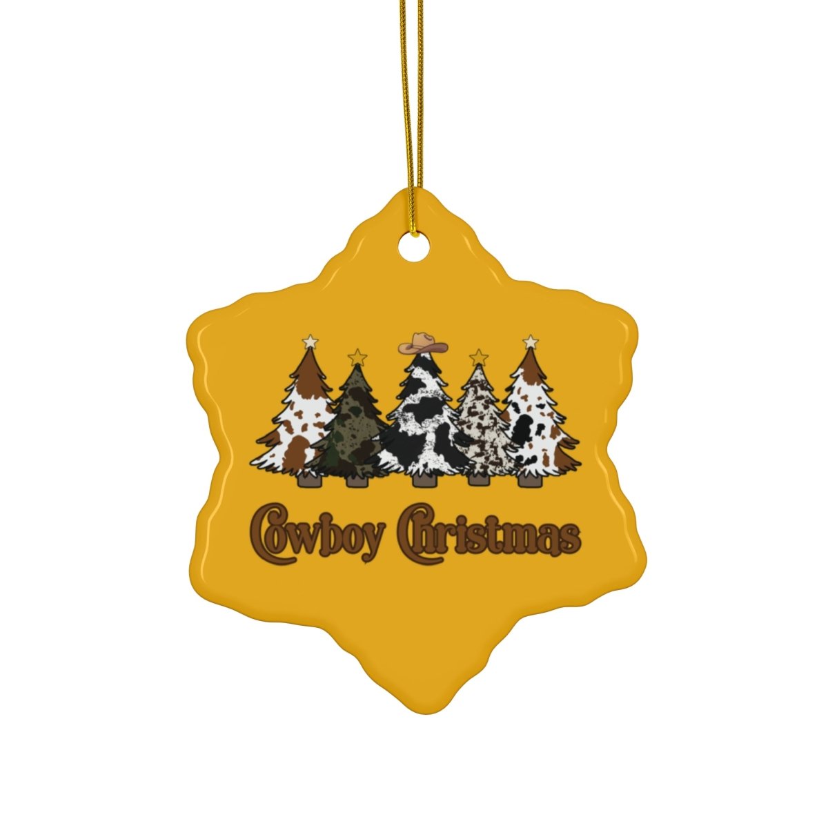 Christmas Cowboy Ceramic Ornament