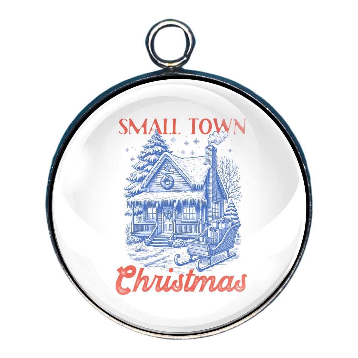 Christmas Joy Charms, Glass Cabochon Jewelry Charms