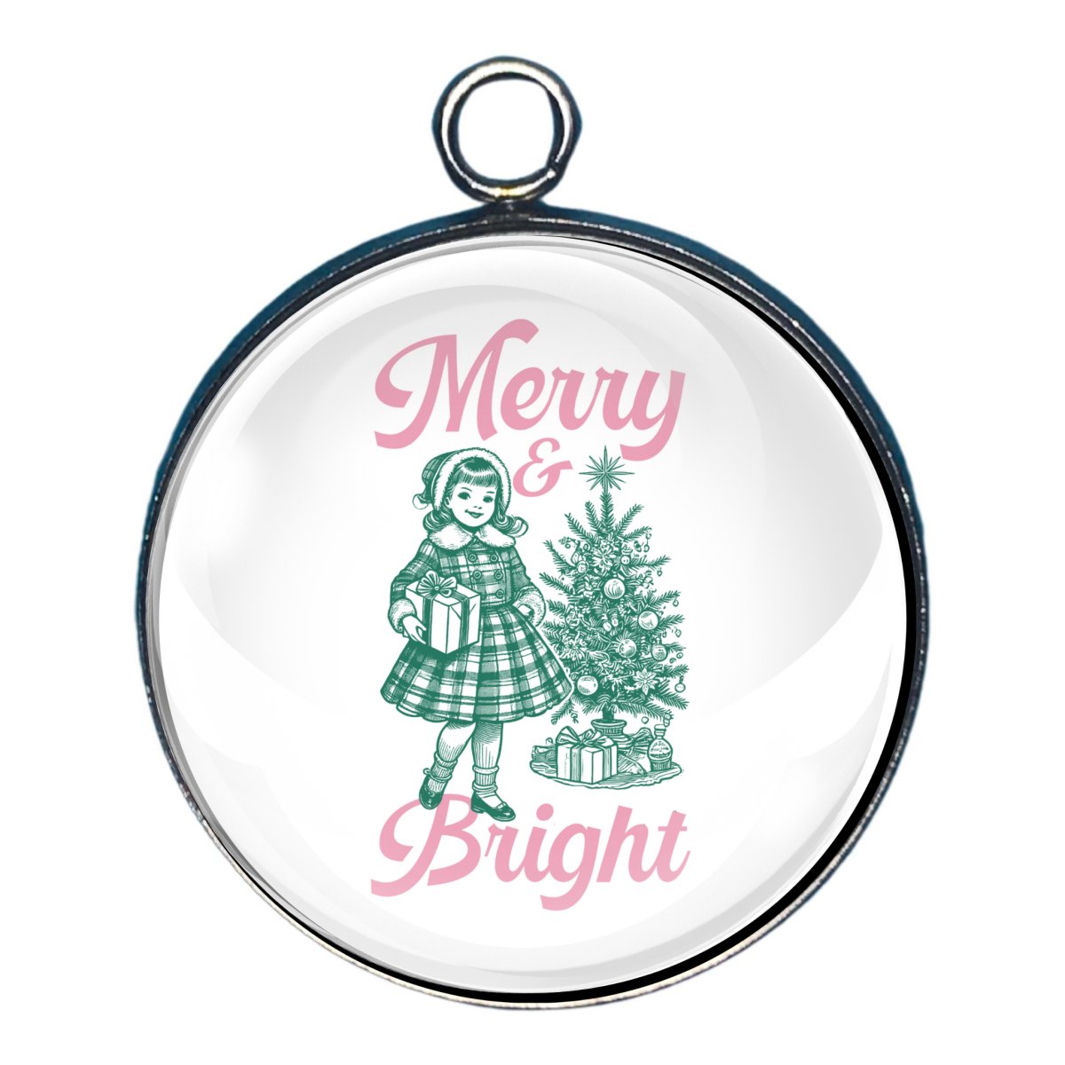 Christmas Joy Charms, Glass Cabochon Jewelry Charms