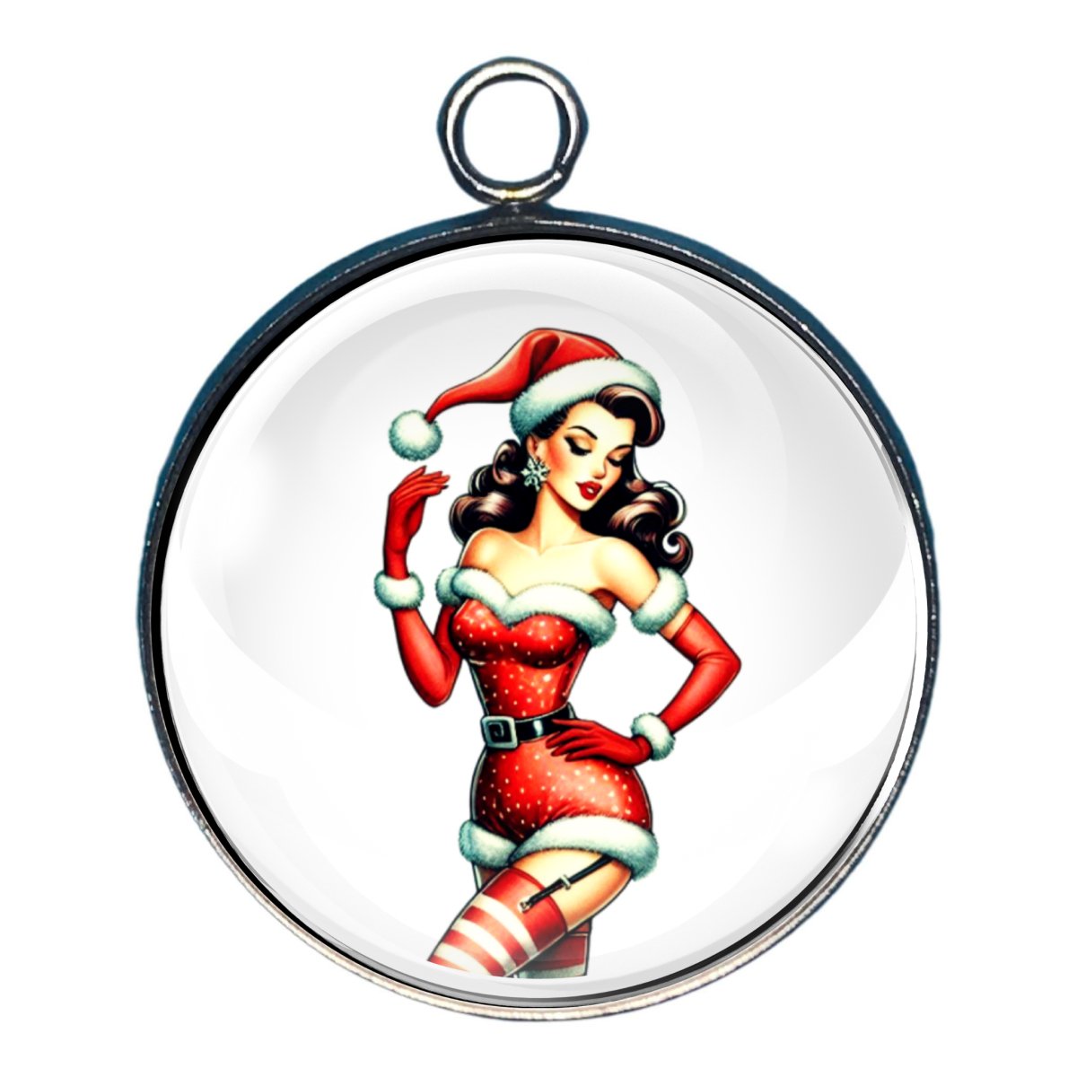 charm of a pin up girl dressed in a cute holiday outfit