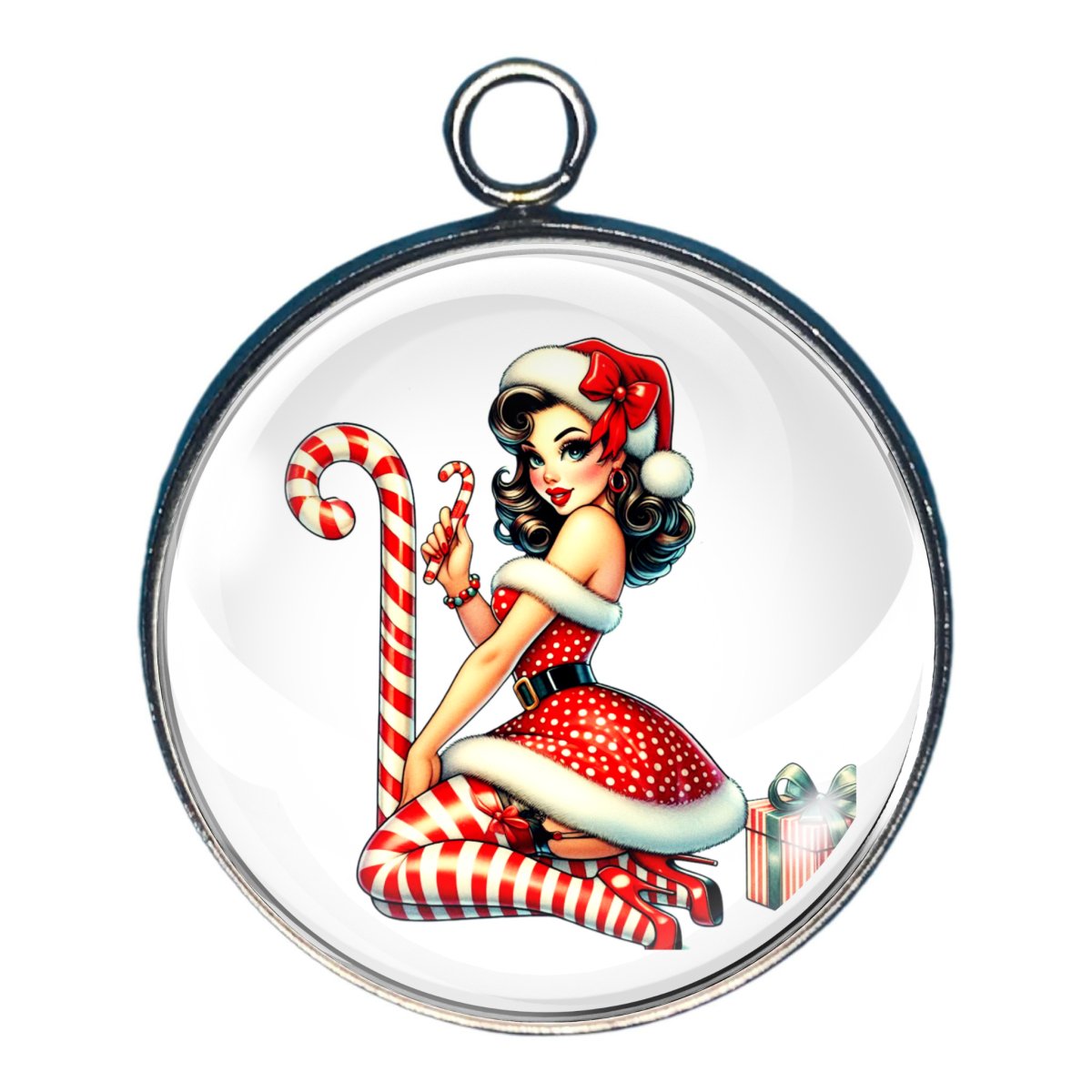 Charm of a sexy girl with a candy cane