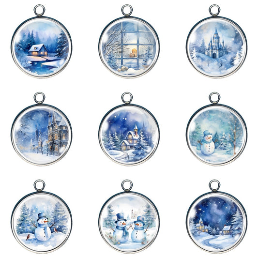 Group of charms depicting christmas scenes