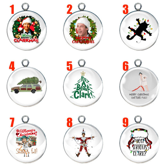 set of 9 christmas vacation glass cabochon charms