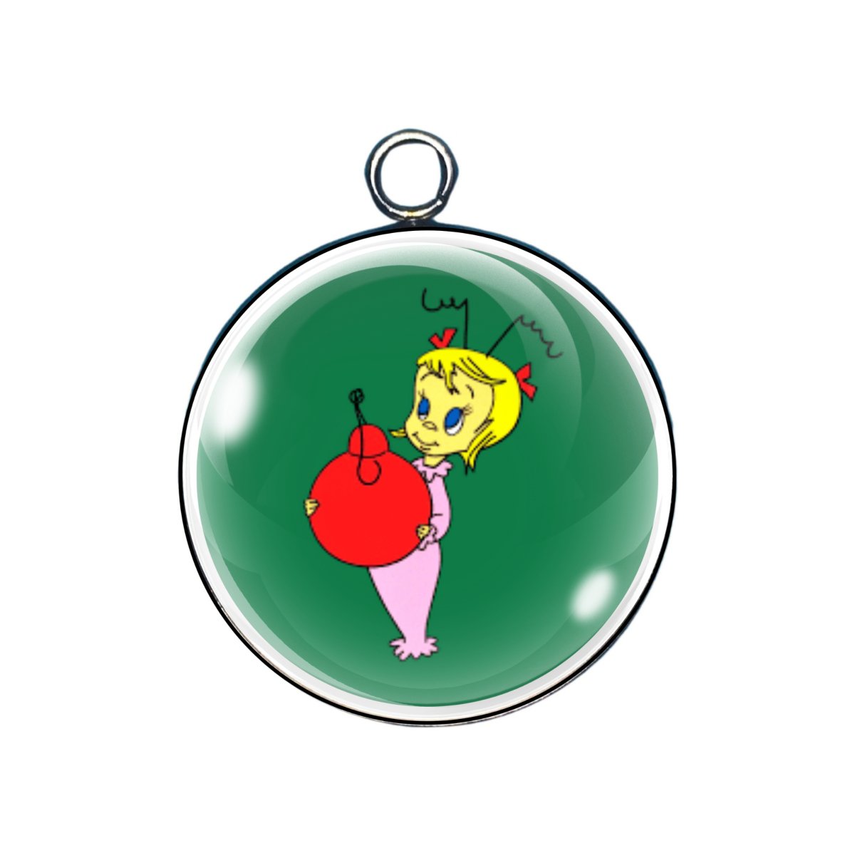 Cindy Lou Who Glass Cabochon Charms