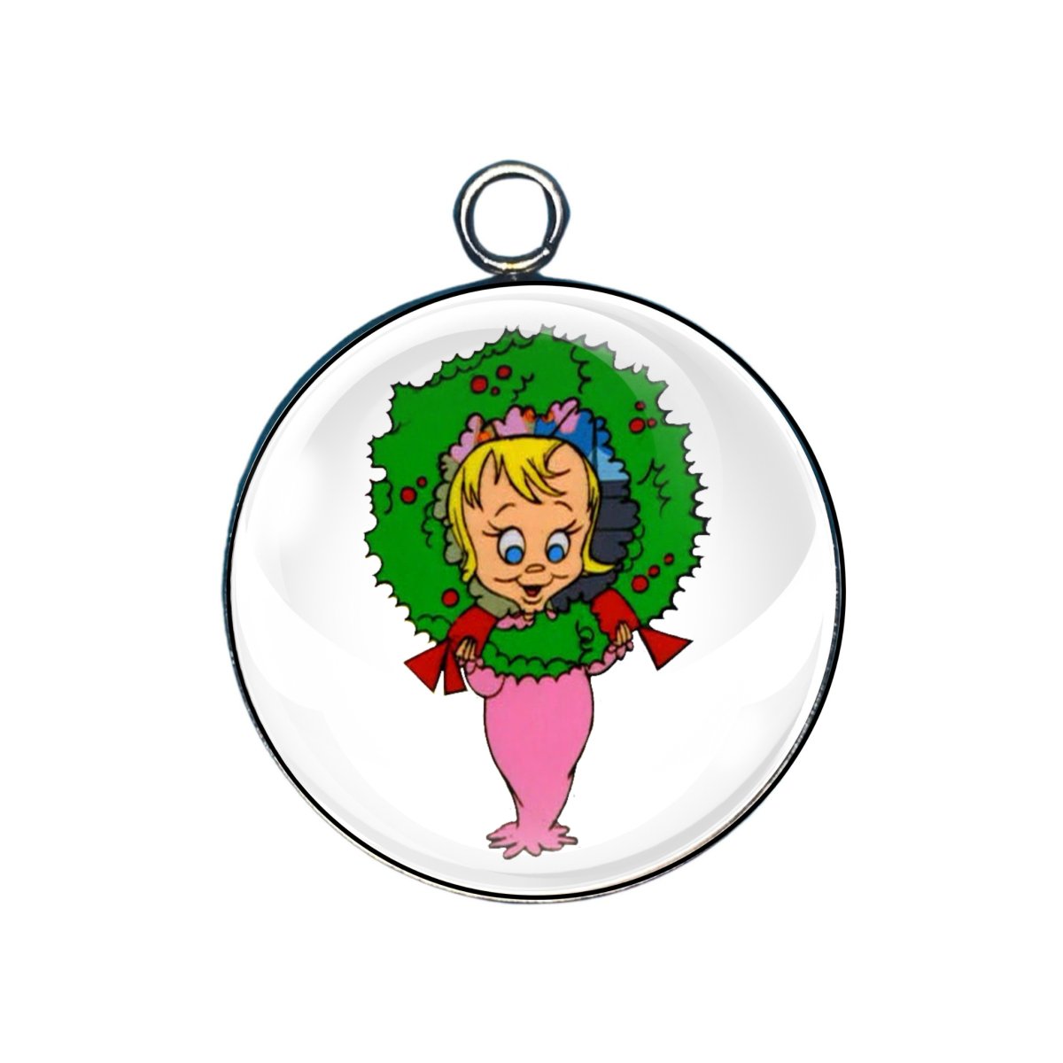 Cindy Lou Who Glass Cabochon Charms