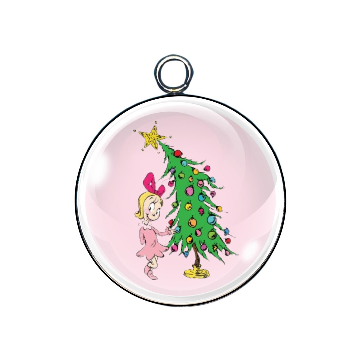 Cindy Lou Who Glass Cabochon Charms