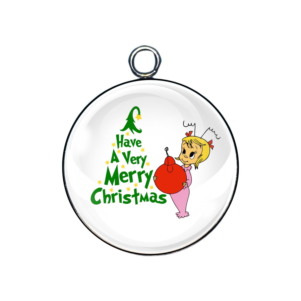 Cindy Lou Who Glass Cabochon Charms