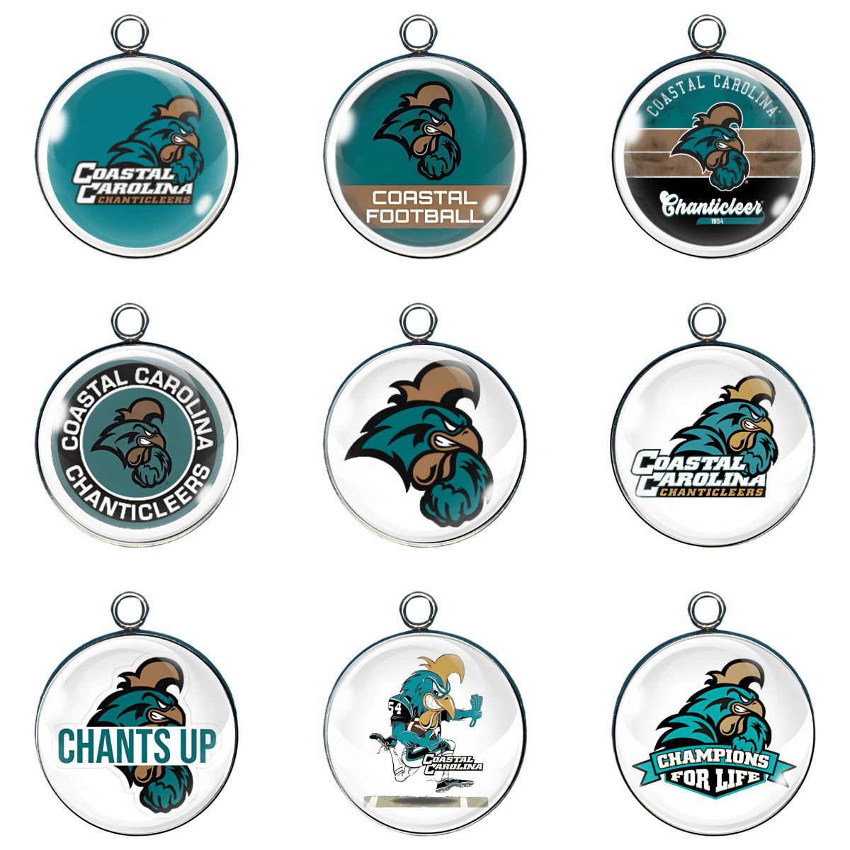 Coastal Carolina Chanticleers Glass Cabochon Charms
