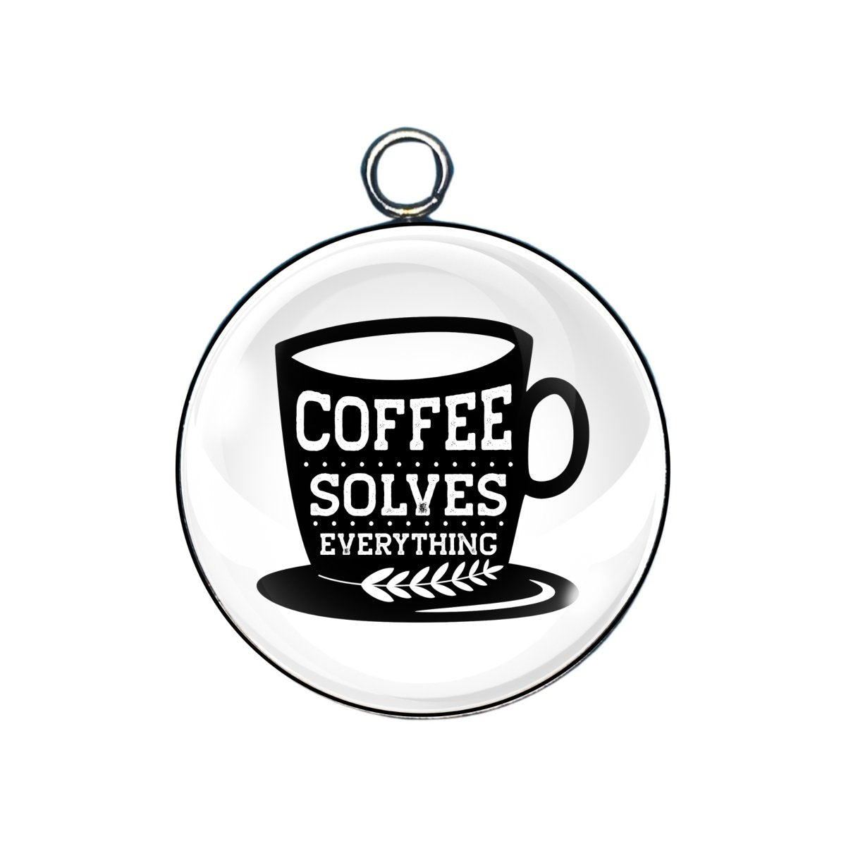 Coffee Junkie Glass Cabochon Charms