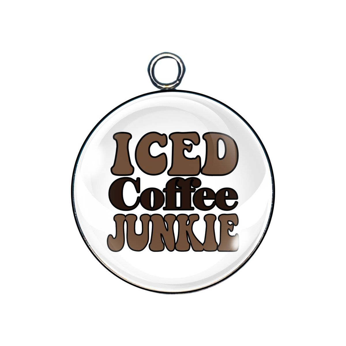 coffee junkie glass cabochon charm