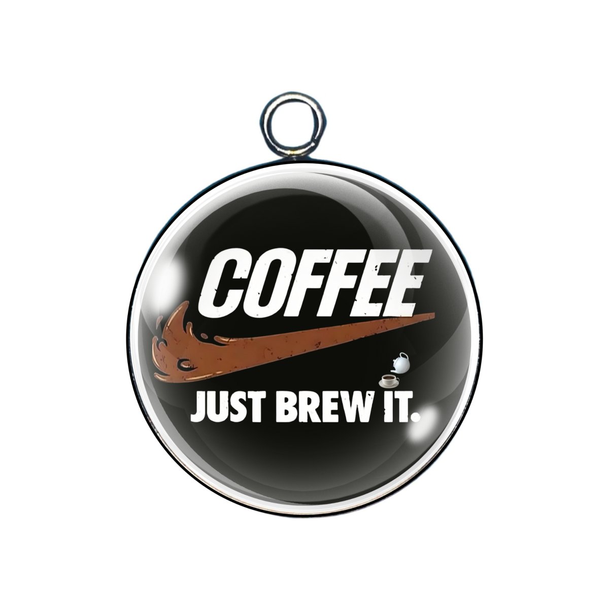 Coffee Junkie Glass Cabochon Charms