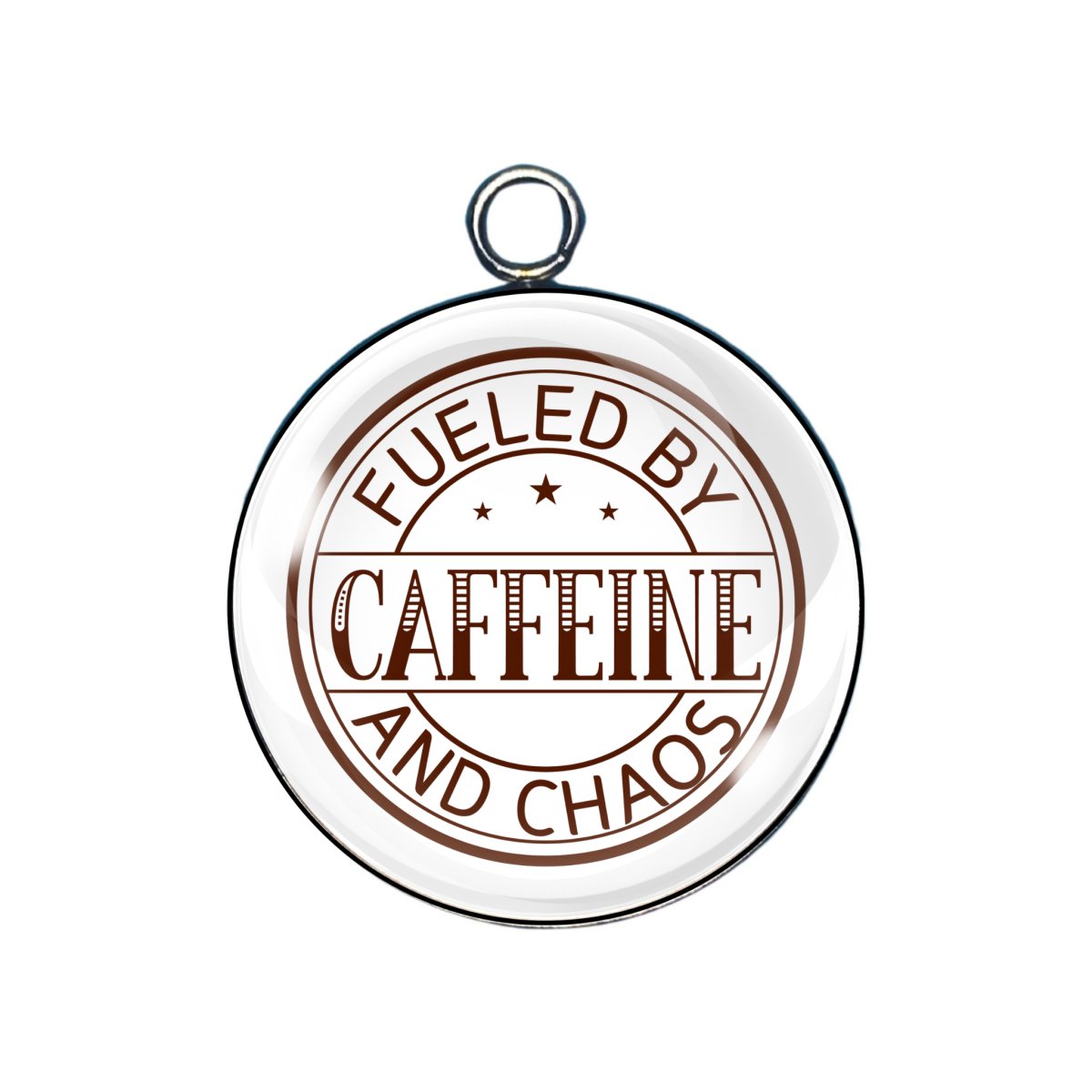 coffee junkie glass cabochon charm