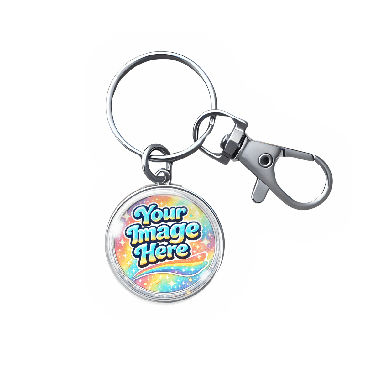 Keychain with customizable design on a white background