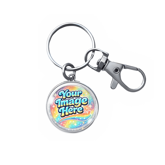 Keychain with customizable design on a white background