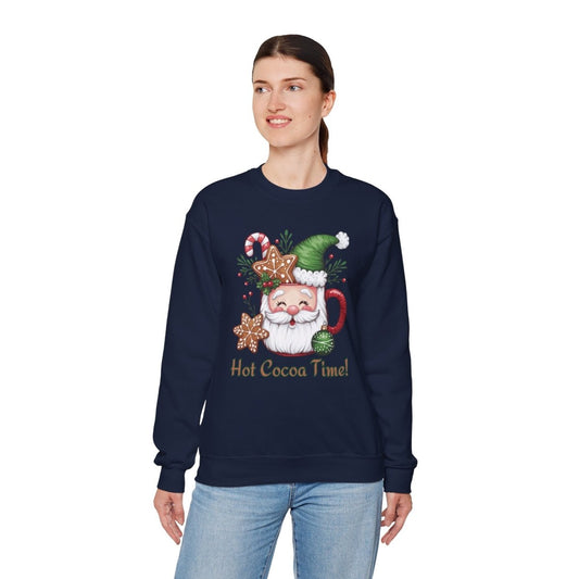 Crewneck Sweatshirt Hot Cocoa Time Design