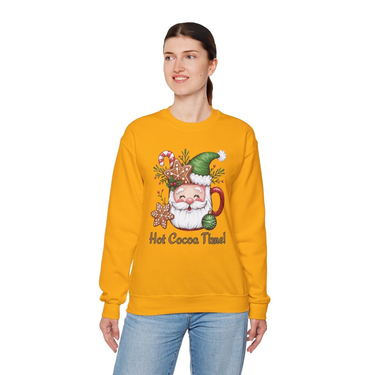 Crewneck Sweatshirt Hot Cocoa Time Design