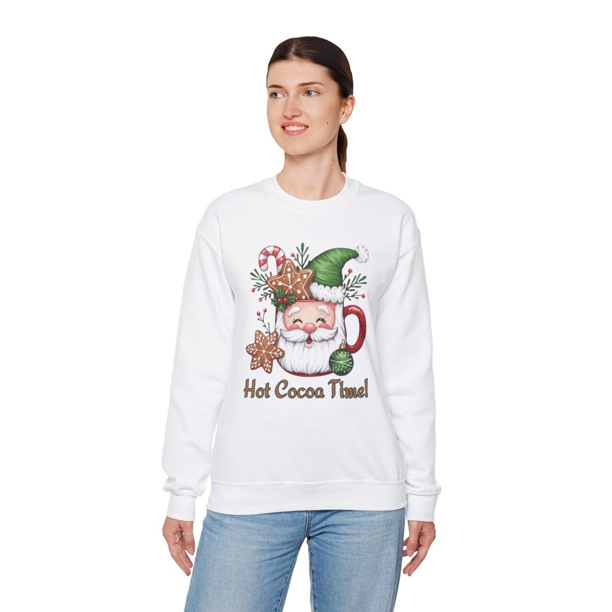 Crewneck Sweatshirt Hot Cocoa Time Design