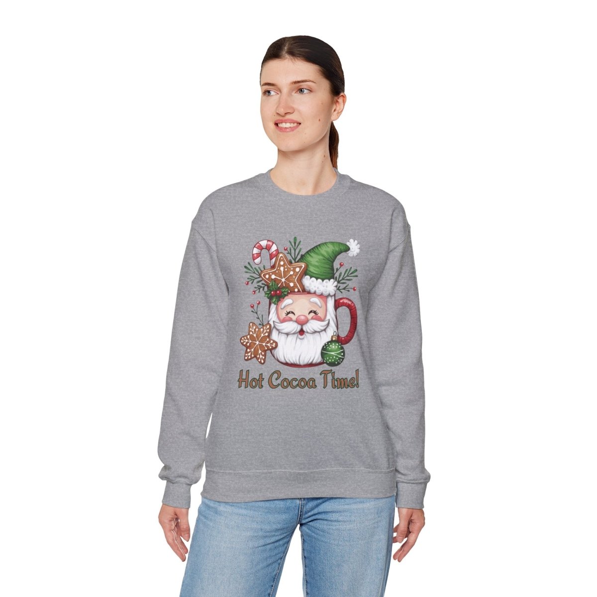 Crewneck Sweatshirt Hot Cocoa Time Design