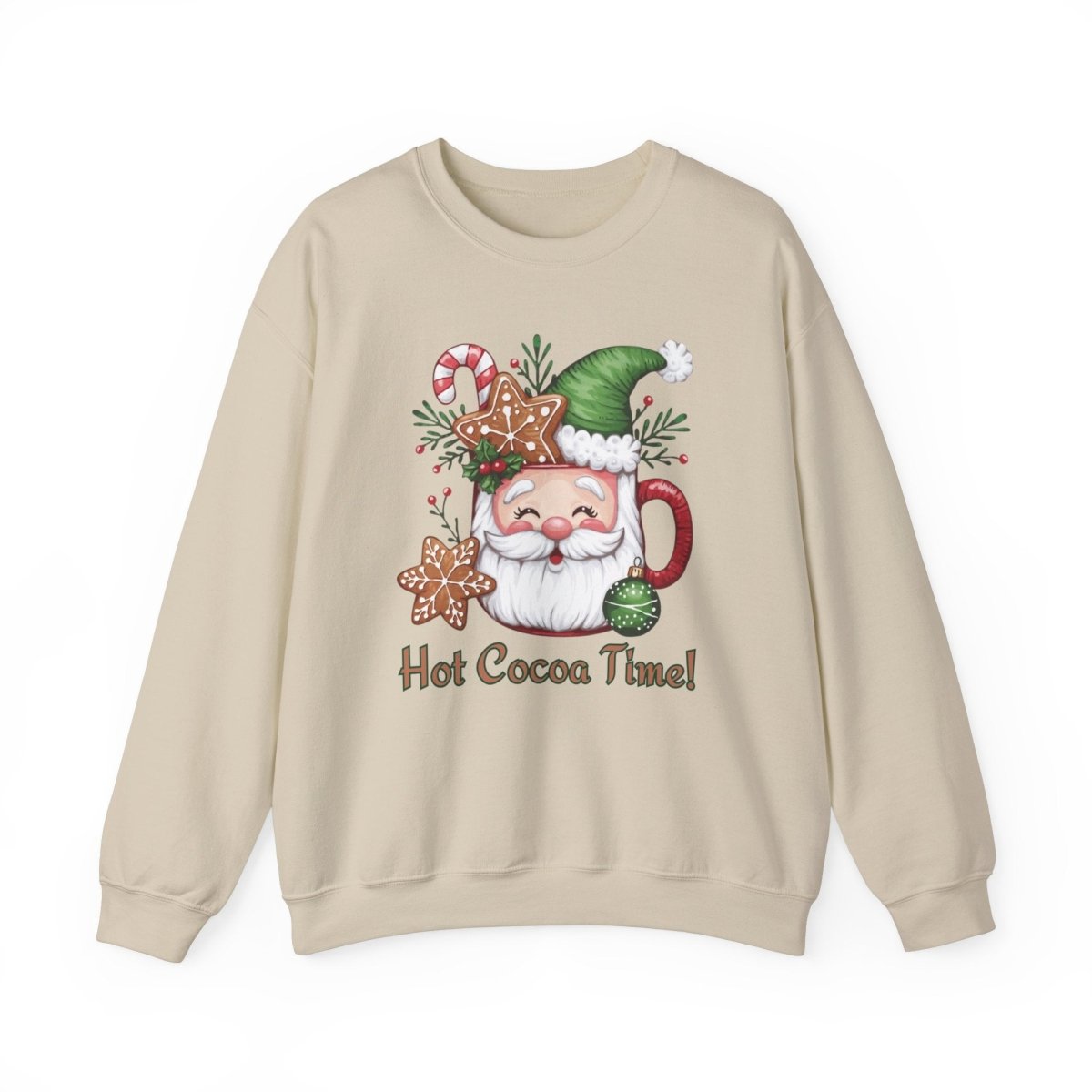 Crewneck Sweatshirt Hot Cocoa Time Design