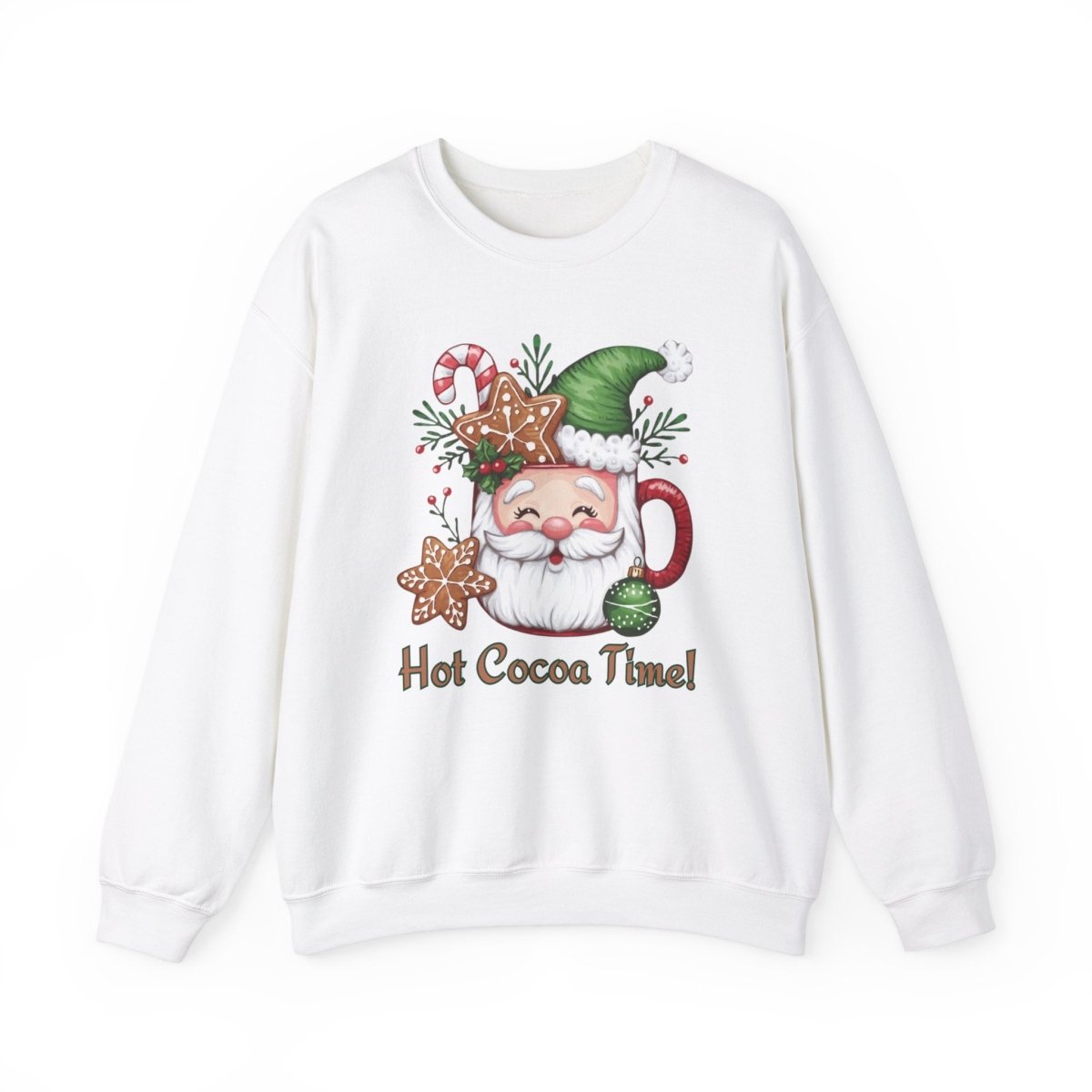 Crewneck Sweatshirt Hot Cocoa Time Design