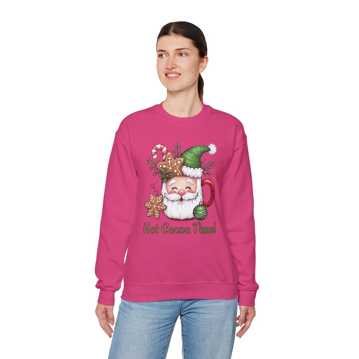 Crewneck Sweatshirt Hot Cocoa Time Design