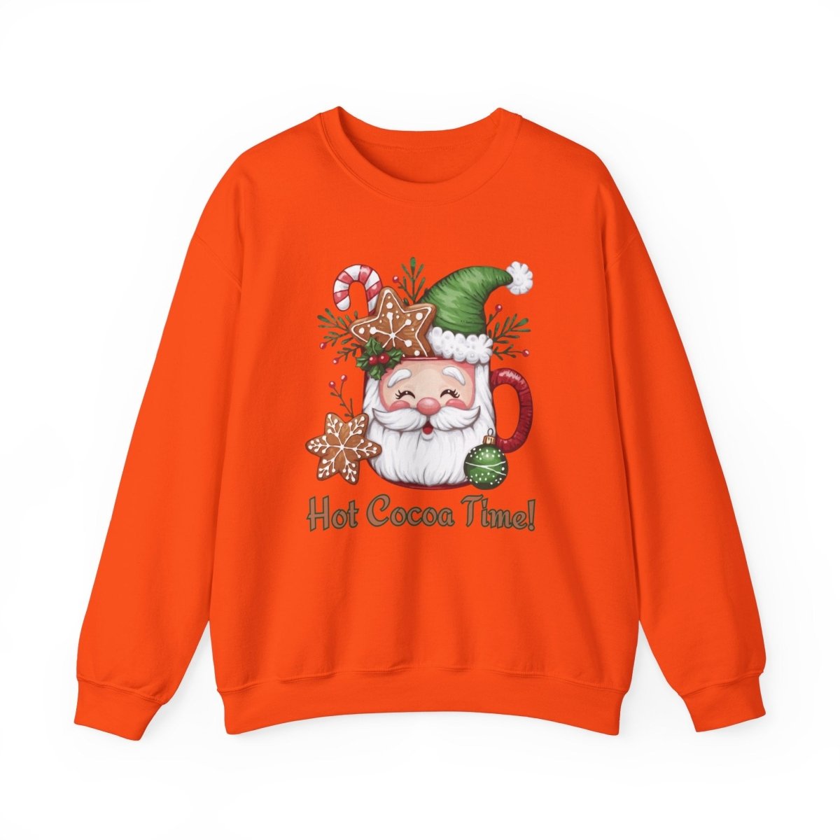 Crewneck Sweatshirt Hot Cocoa Time Design