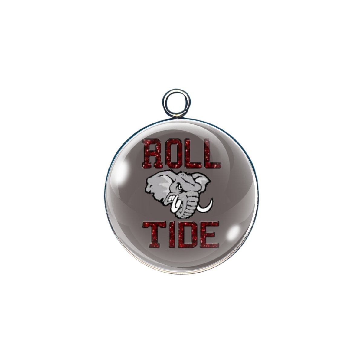 crimson tide glass cabochon charm