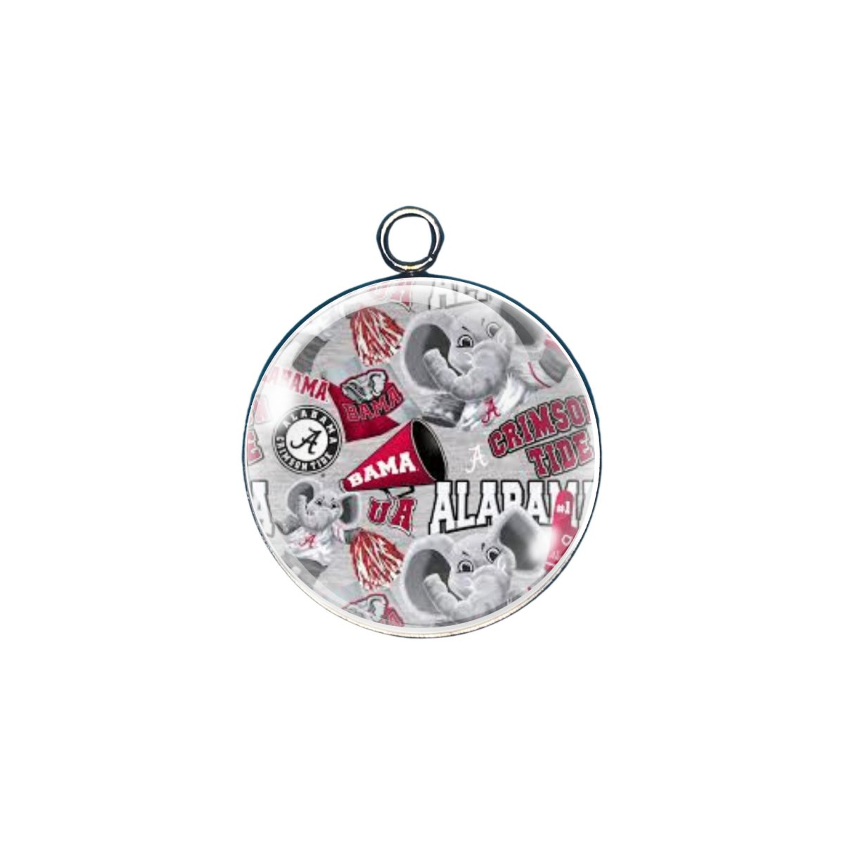 crimson tide glass cabochon charm