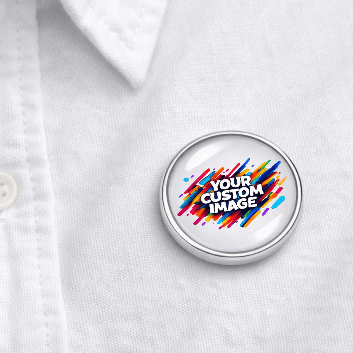 Custom Image Brooch Pin – 18mm or 25mm Round Glass Cabochon