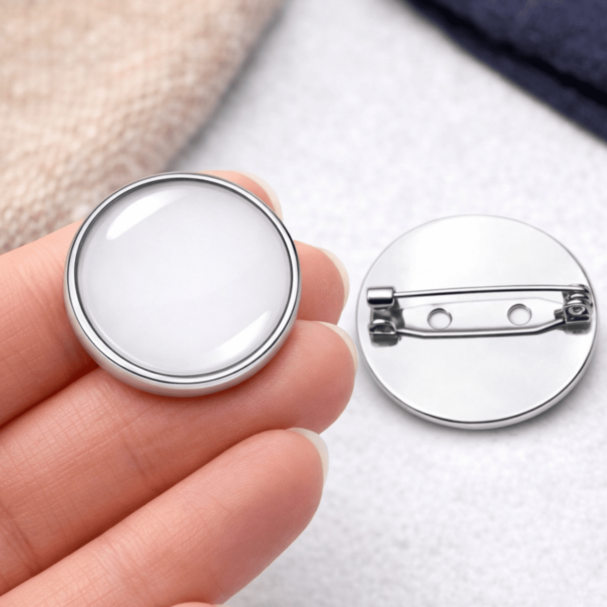 Custom Image Brooch Pin – 18mm or 25mm Round Glass Cabochon