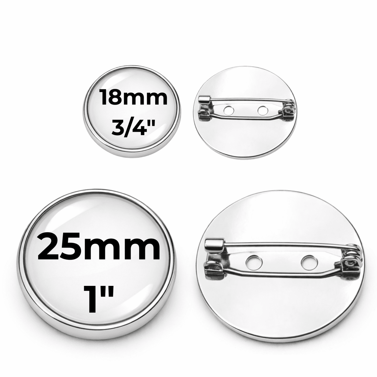 Custom Image Brooch Pin – 18mm or 25mm Round Glass Cabochon