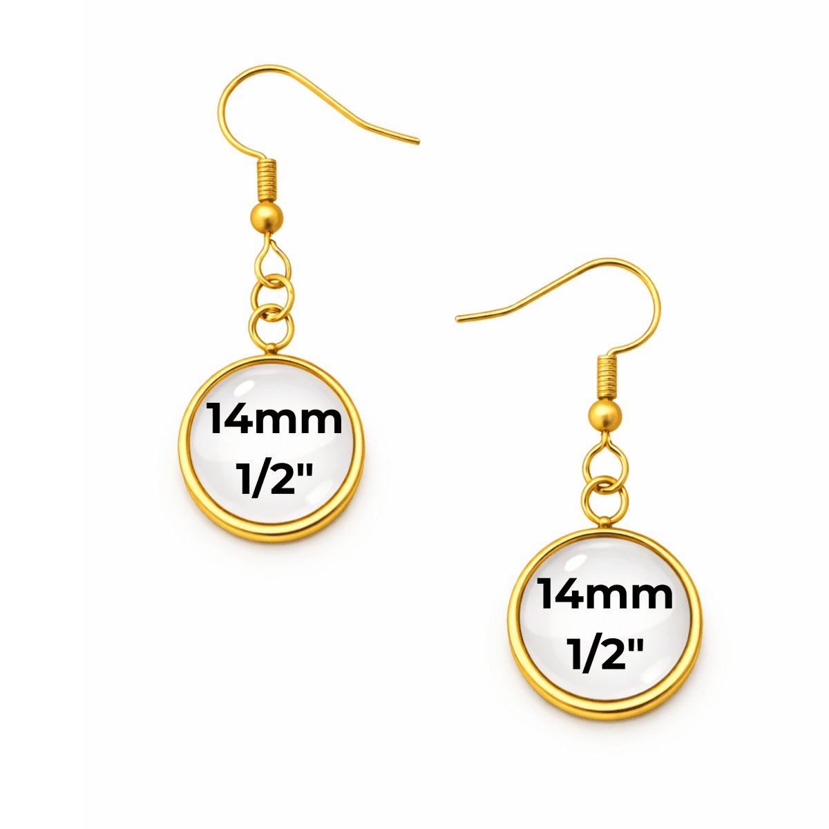 Custom Image Stainless Steel Dangle Earrings – Personalized Glass Cabochon Earrings