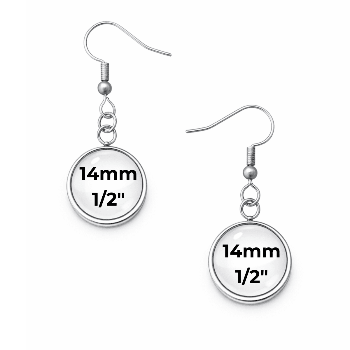 Custom Image Stainless Steel Dangle Earrings – Personalized Glass Cabochon Earrings