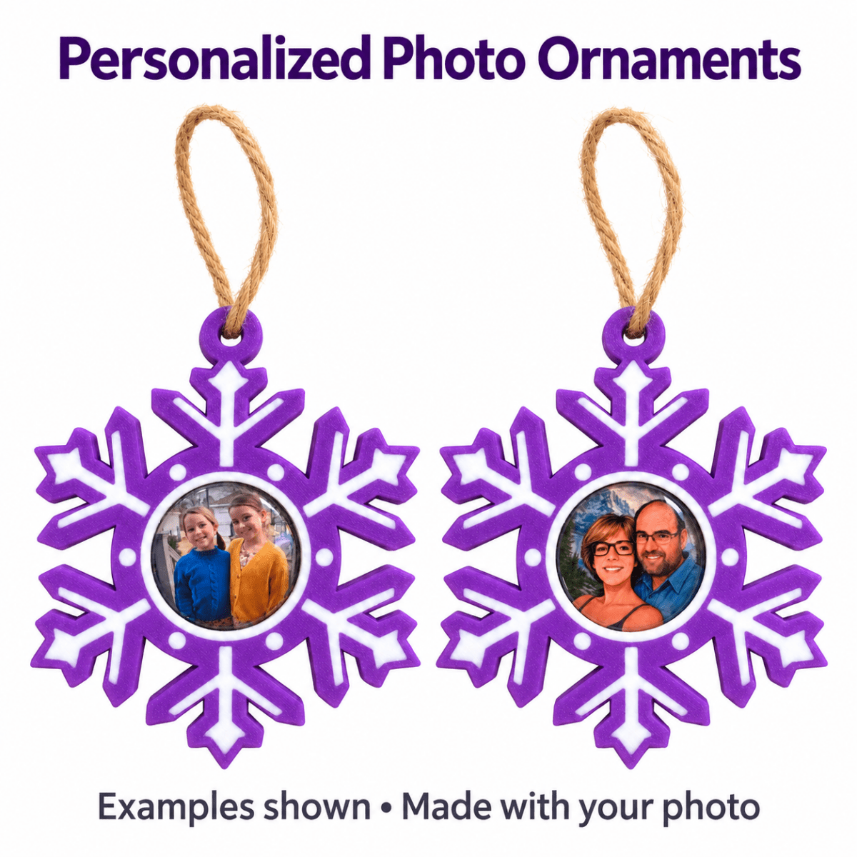 Custom Photo Snowflake Ornament