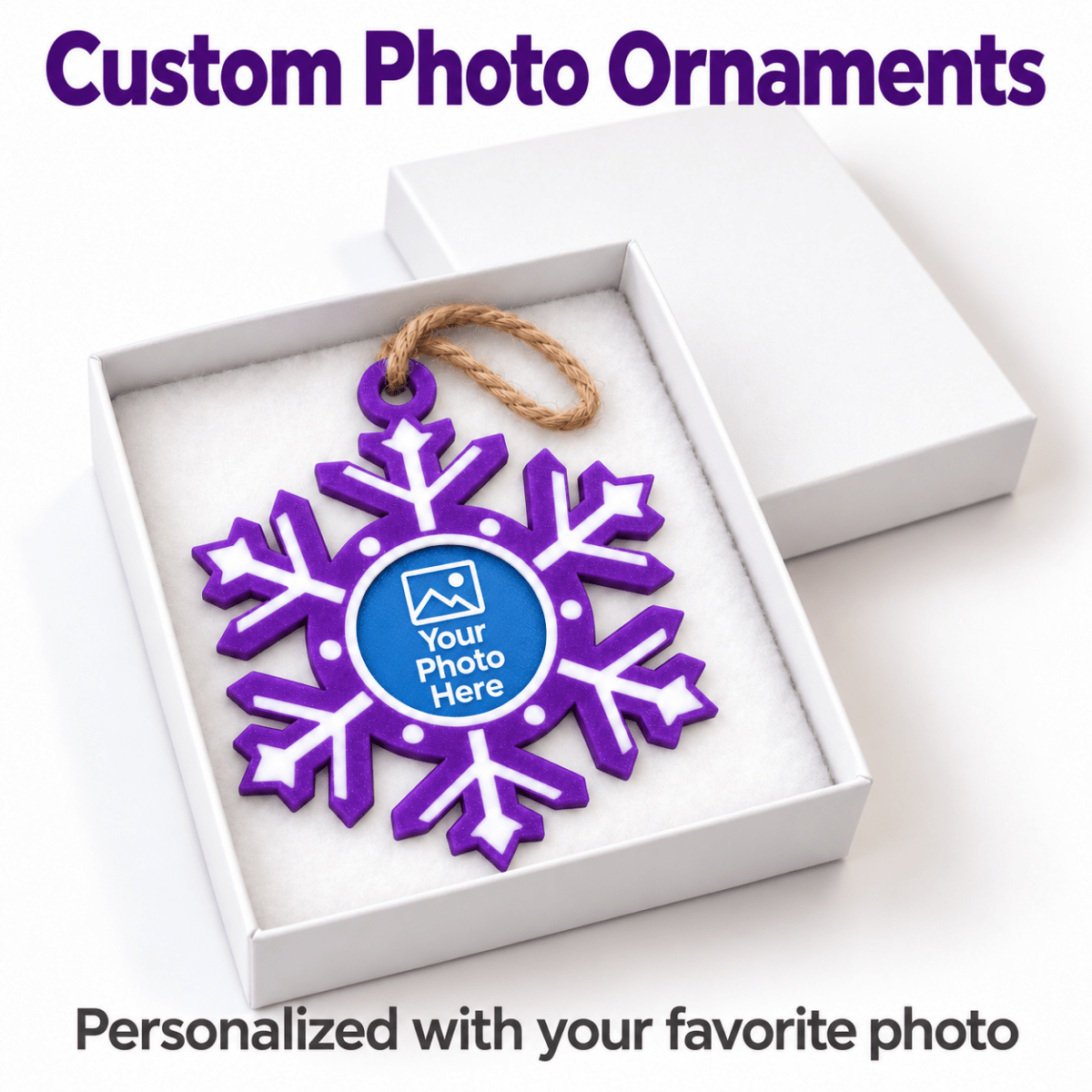 Custom Photo Snowflake Ornament