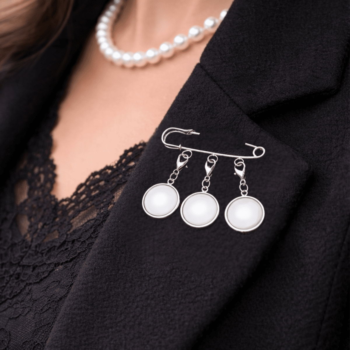 Custom Triple-Charm Lapel Pin • Interchangeable 18mm Stainless Steel Image Charms • Design Studio