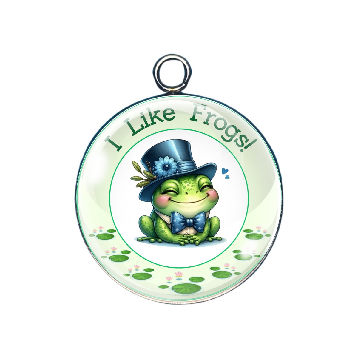 cute frog glass cabochon charm