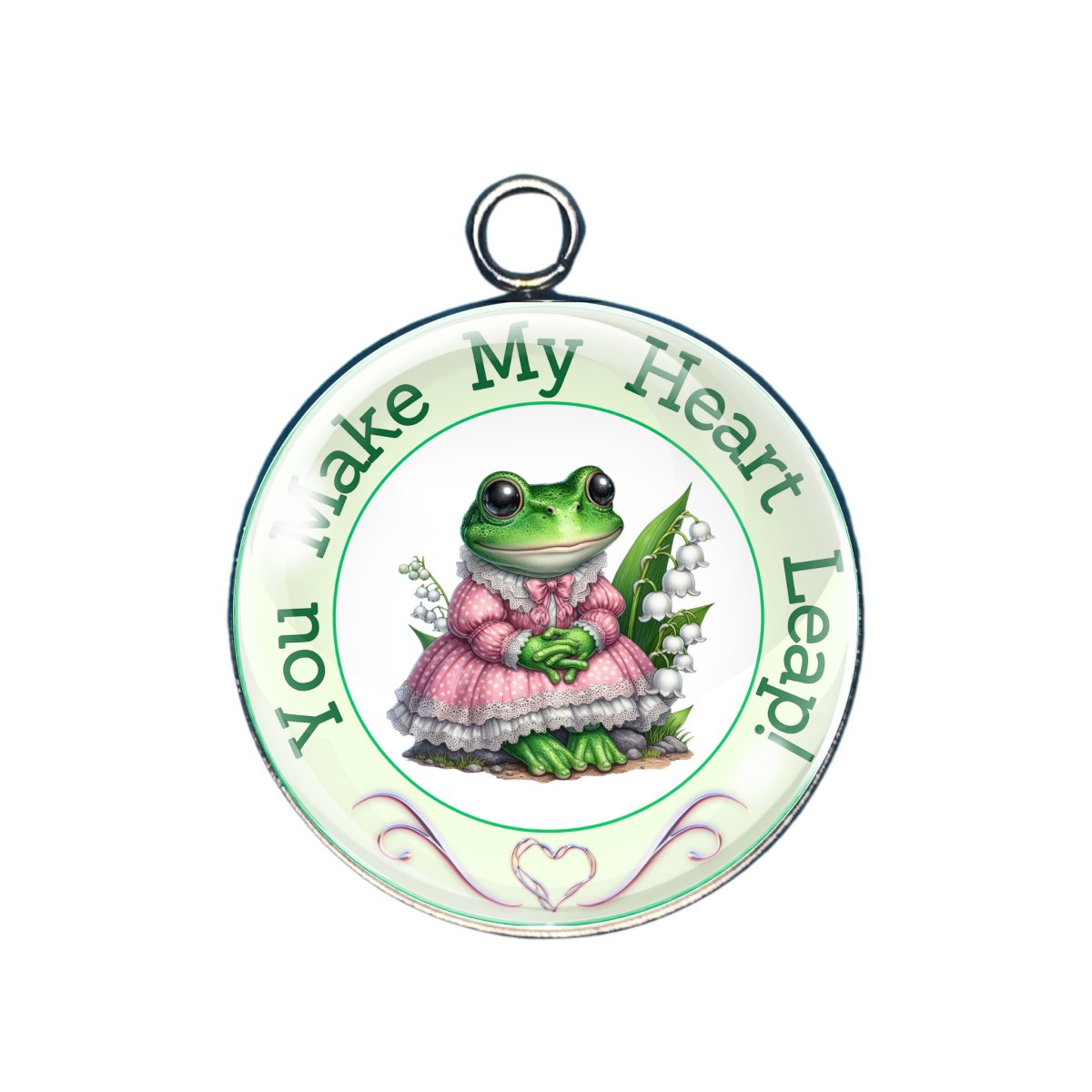 cute frog glass cabochon charm