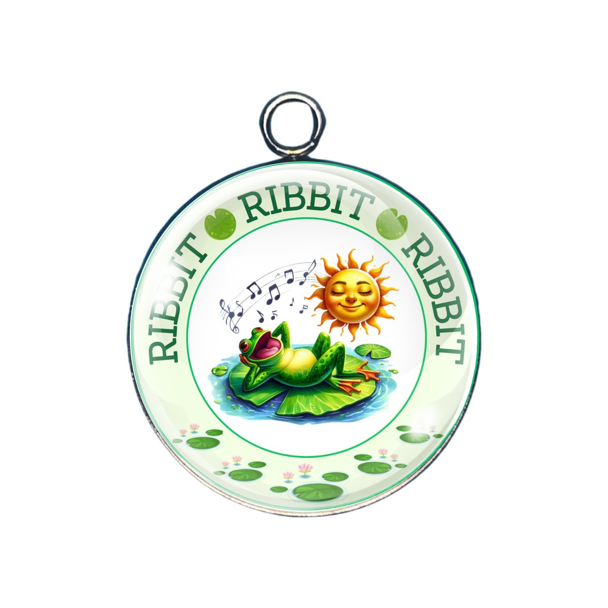 cute frog glass cabochon charm