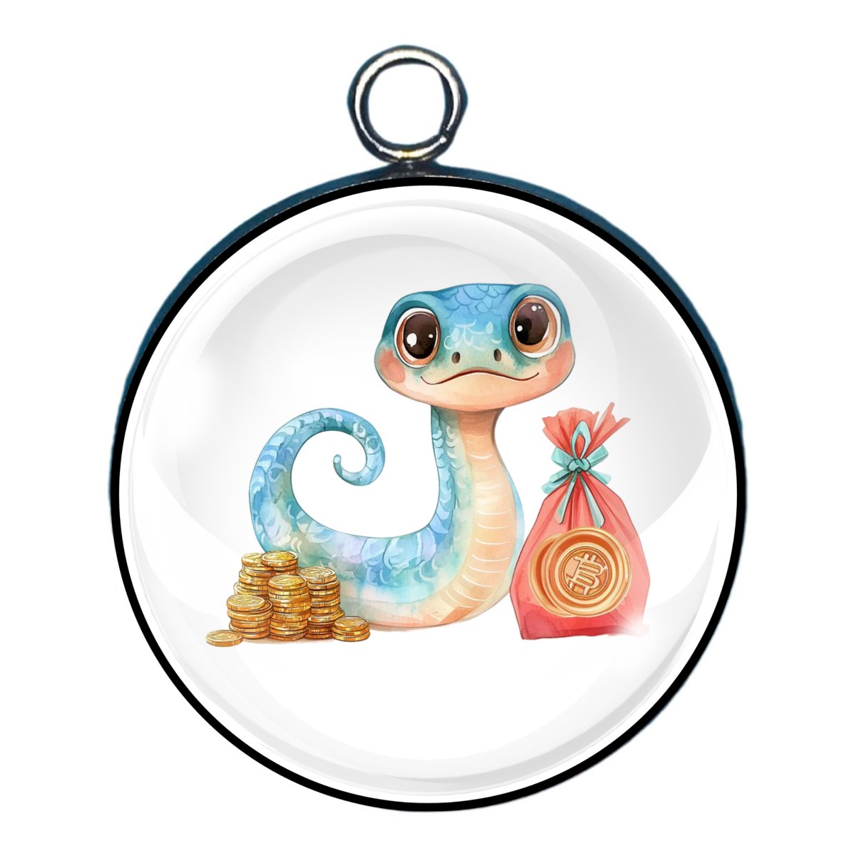 Cute Year of the Snake Charms - New Years 2025 Glass Cabochon Charms