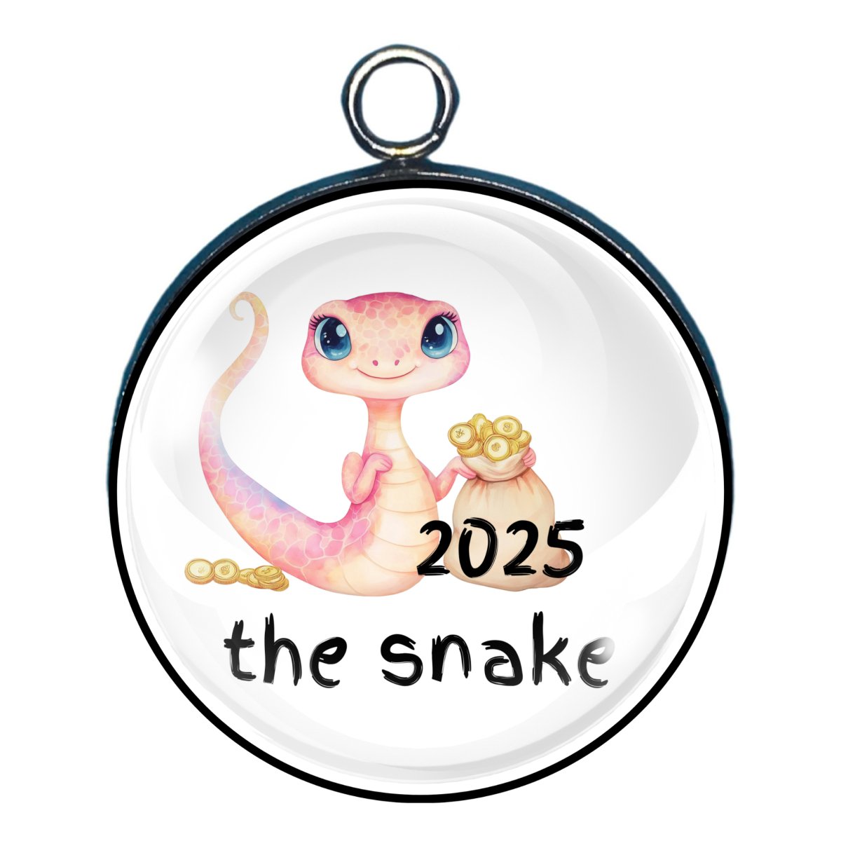 Cute Year of the Snake Charms - New Years 2025 Glass Cabochon Charms