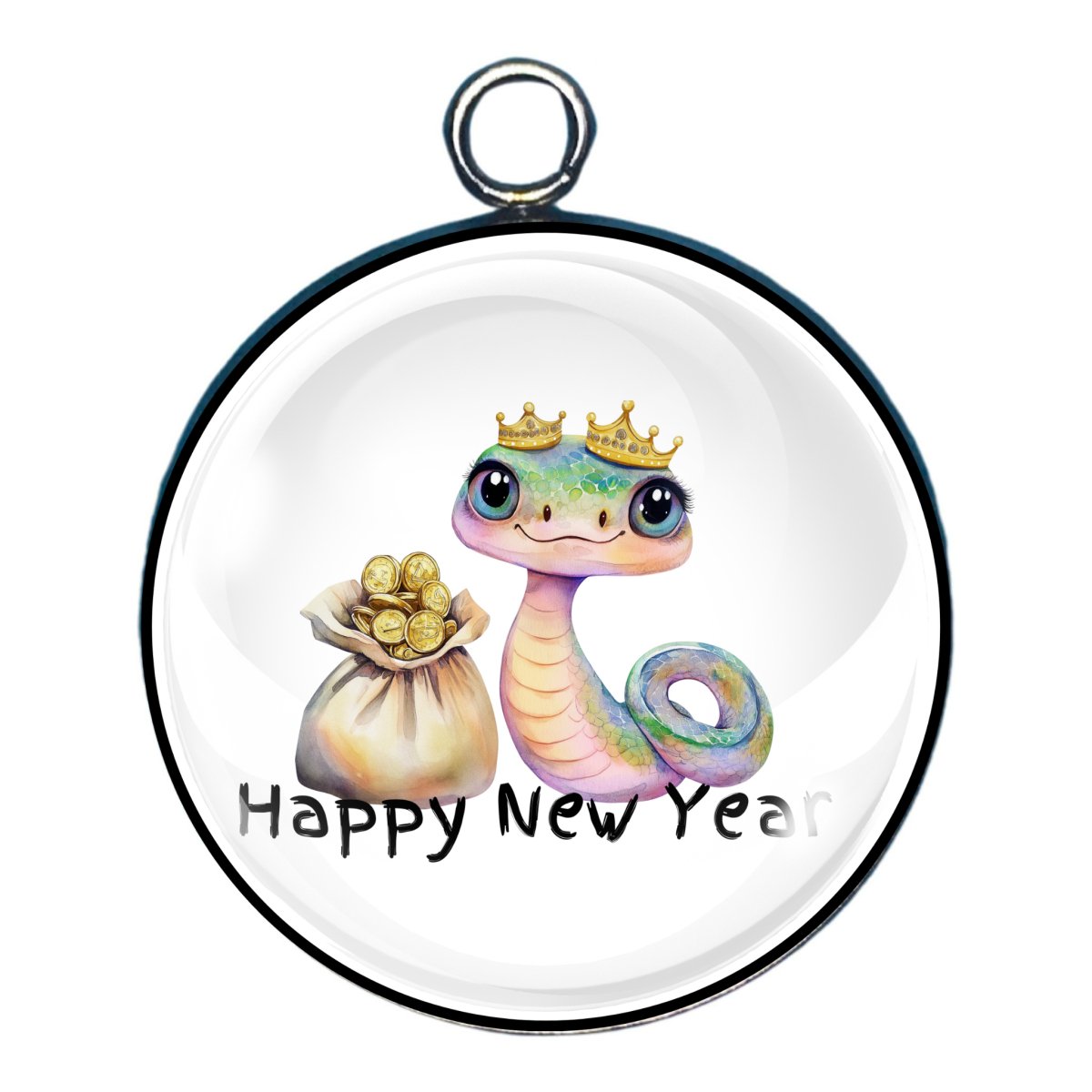 Cute Year of the Snake Charms - New Years 2025 Glass Cabochon Charms