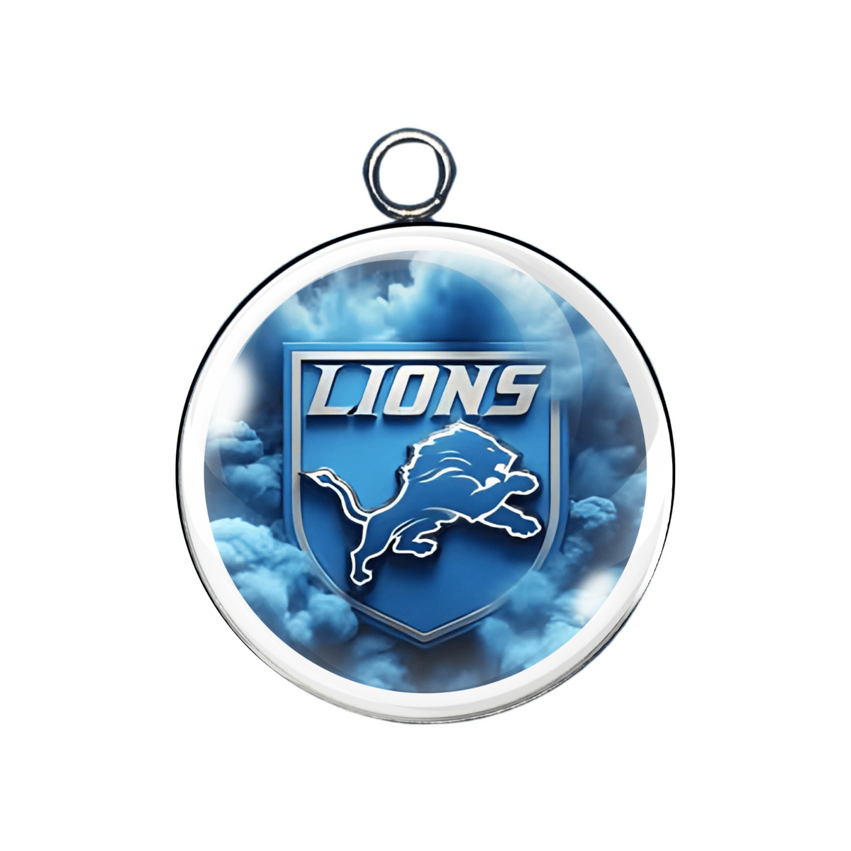 Detroit Lions logo with blue sky background charm