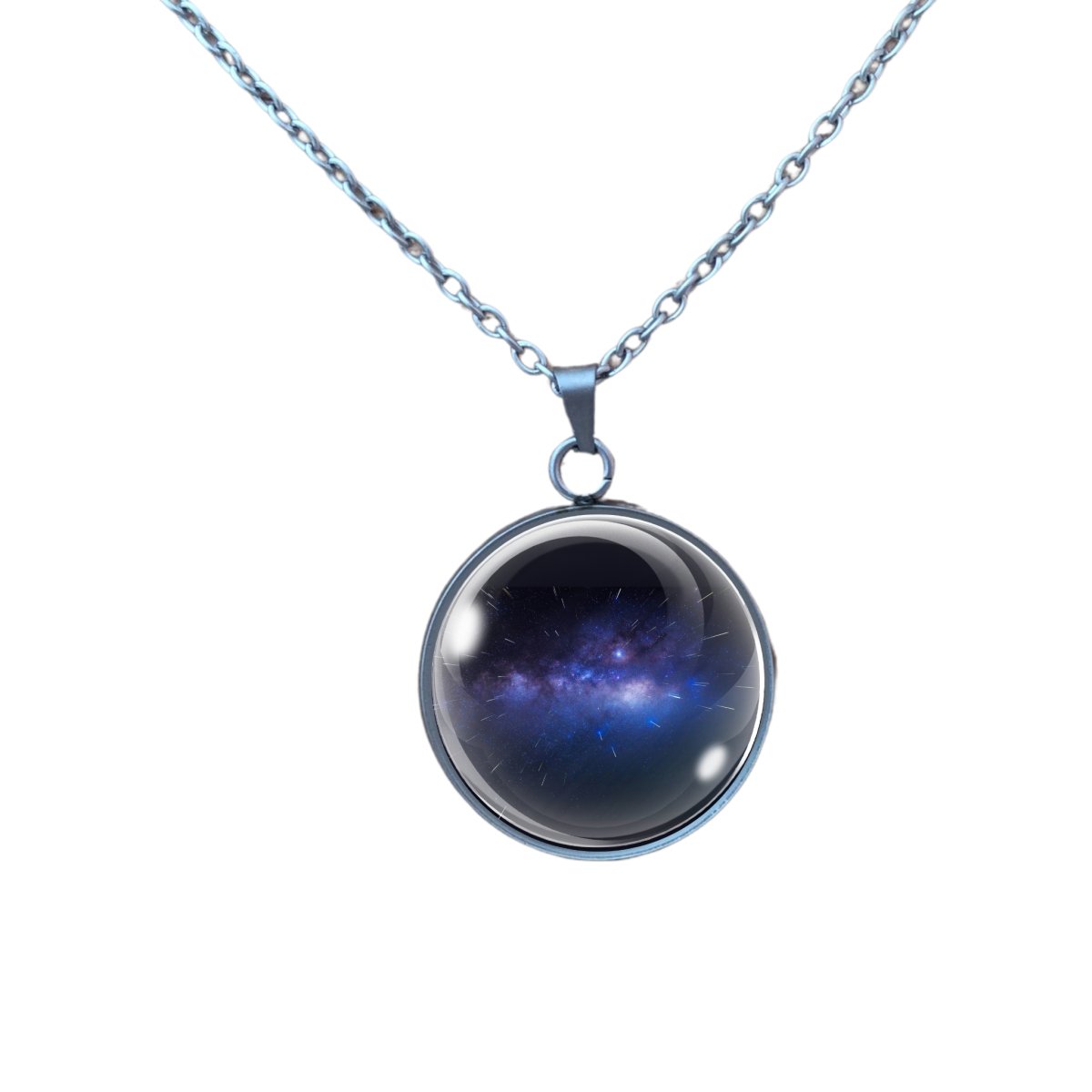 necklace depicting a meteor shower in space