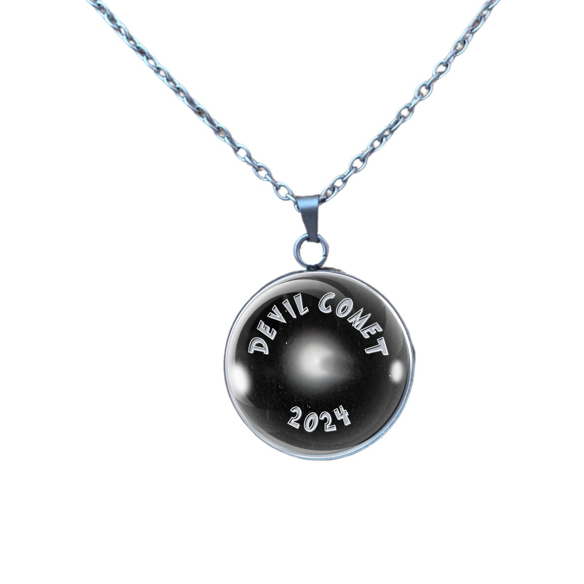 Necklace depicting the Devil's Comet with the year 2024