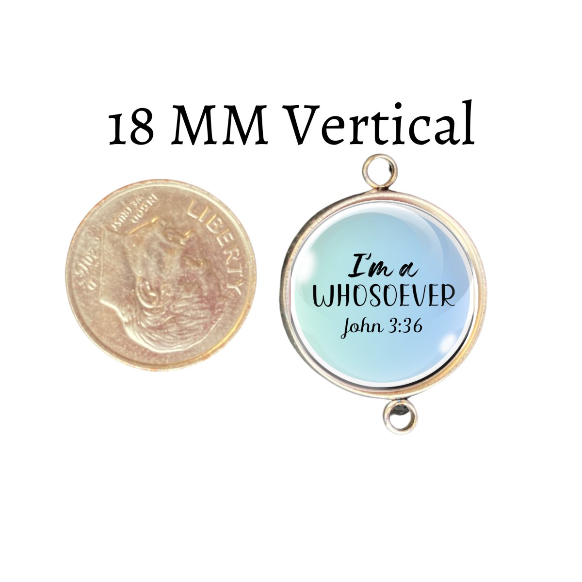 Double Eyelet Glass Cabochon Charms