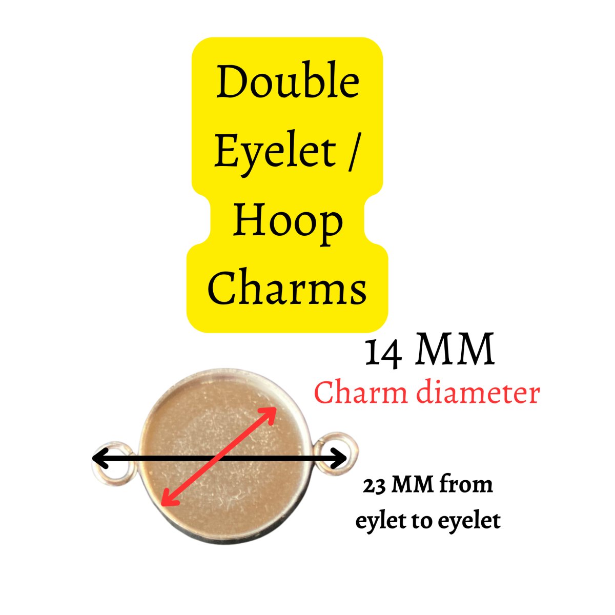 Double Eyelet Glass Cabochon Charms