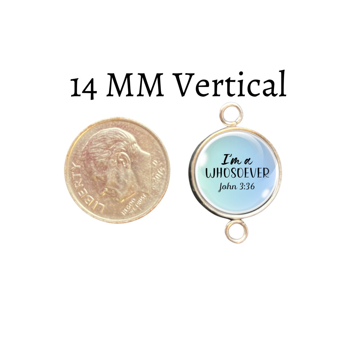 Double Eyelet Glass Cabochon Charms, Custom Logo Order Charms